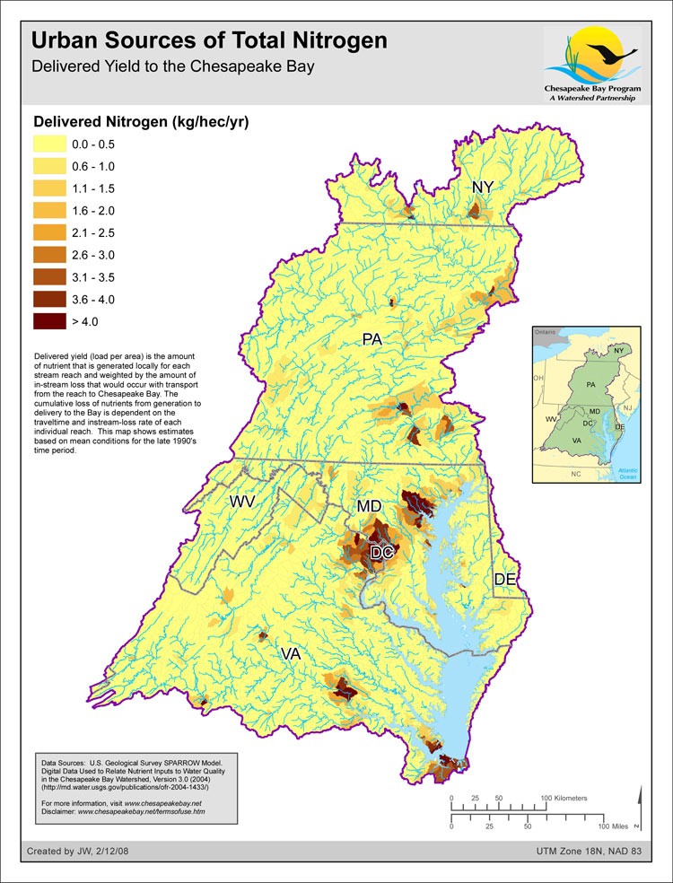 Delivered Yield of Total Nitrogen - Urban Sources