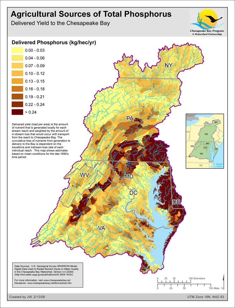 Delivered Yield of Total Phosphorus - Agricultural Sources