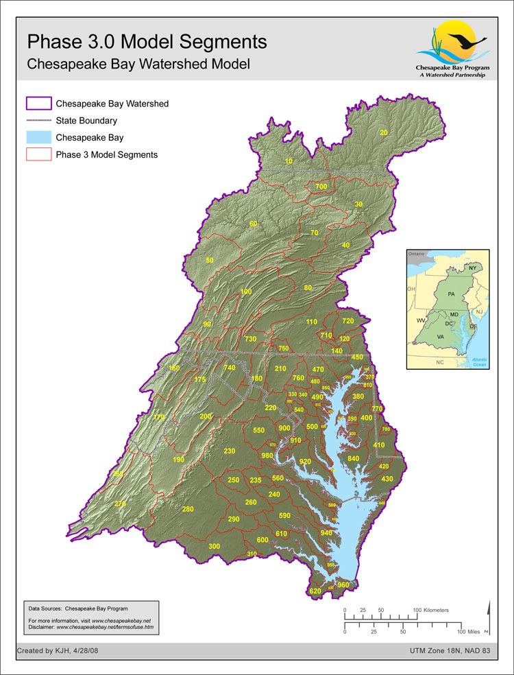 Phase 3.0 Model Segmentation, Chesapeake Bay Watershed Model