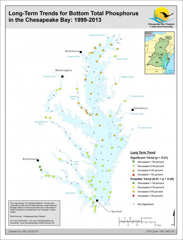 Long-Term Trends for Bottom Total Phosphorus in the Chesapeake Bay: 1999-2013