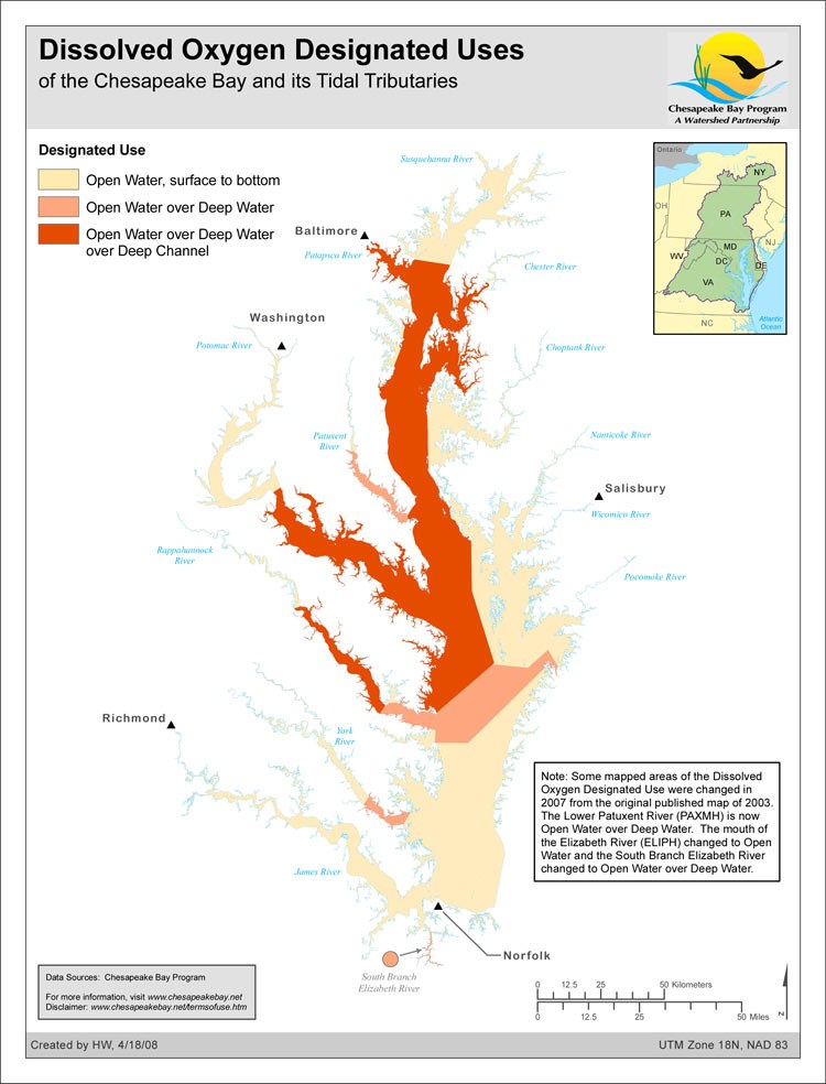 Dissolved Oxygen Designated Uses of the Chesapeake Bay and its Tidal Tributaries